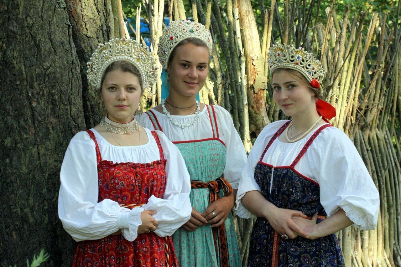 Sexy model Girls in Slavic costumes in Kota Kinabalu